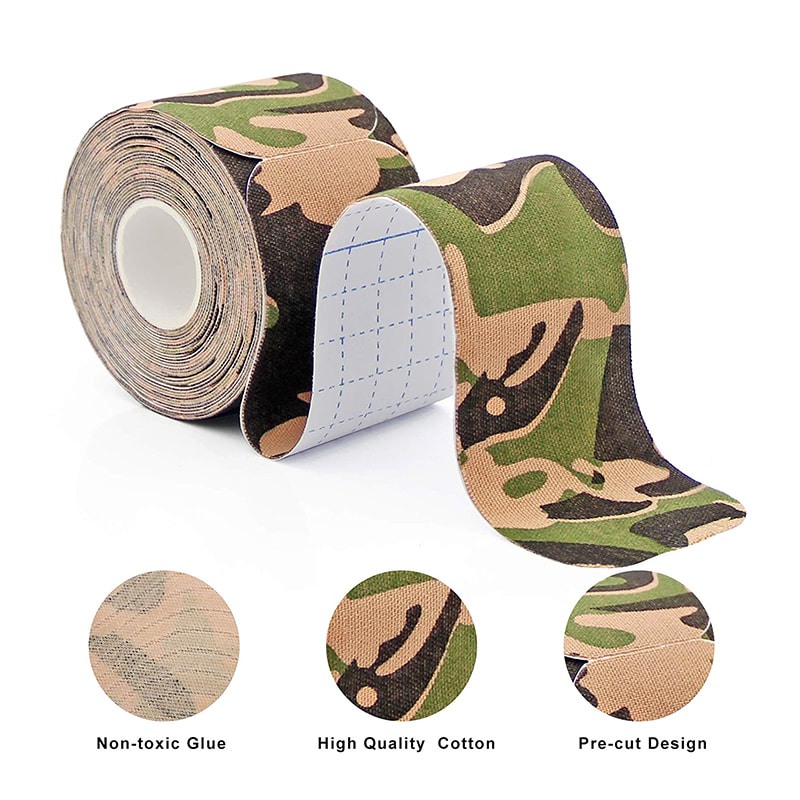 Manufacturer of Camo Kinesiology Sports Muscle Tape 2.5cm x 5m - Physio Sticky Kinesiology Tape for Support and Recovery