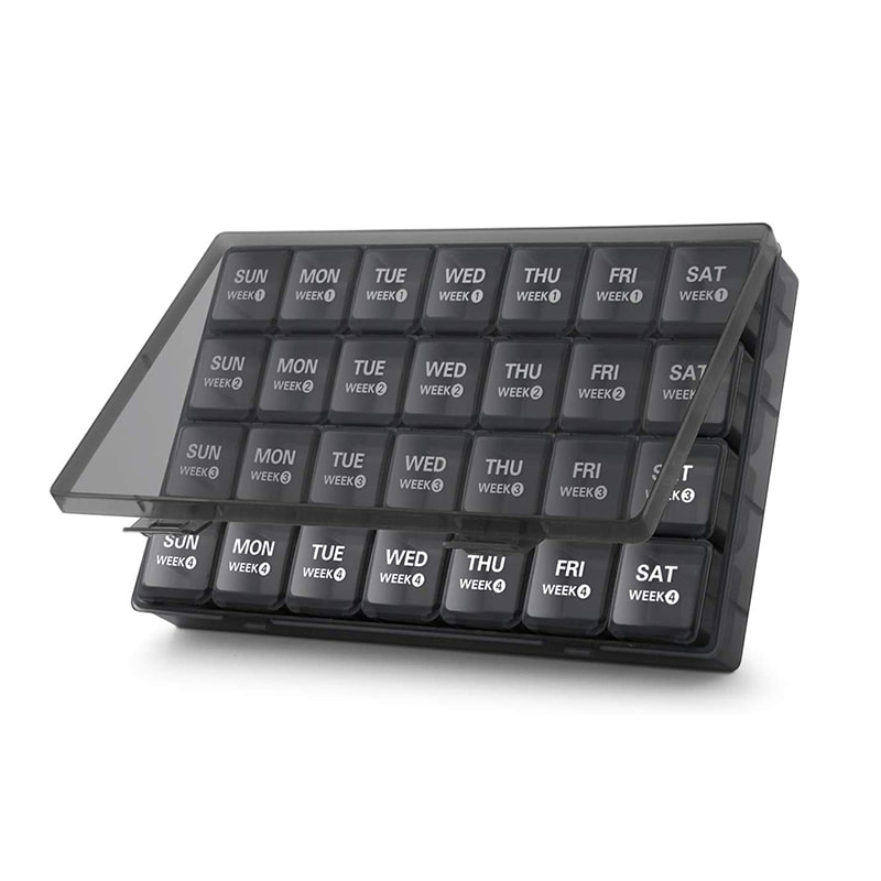 Dustproof Monthly 28 Day 4 Weeks Pill Organizer 
